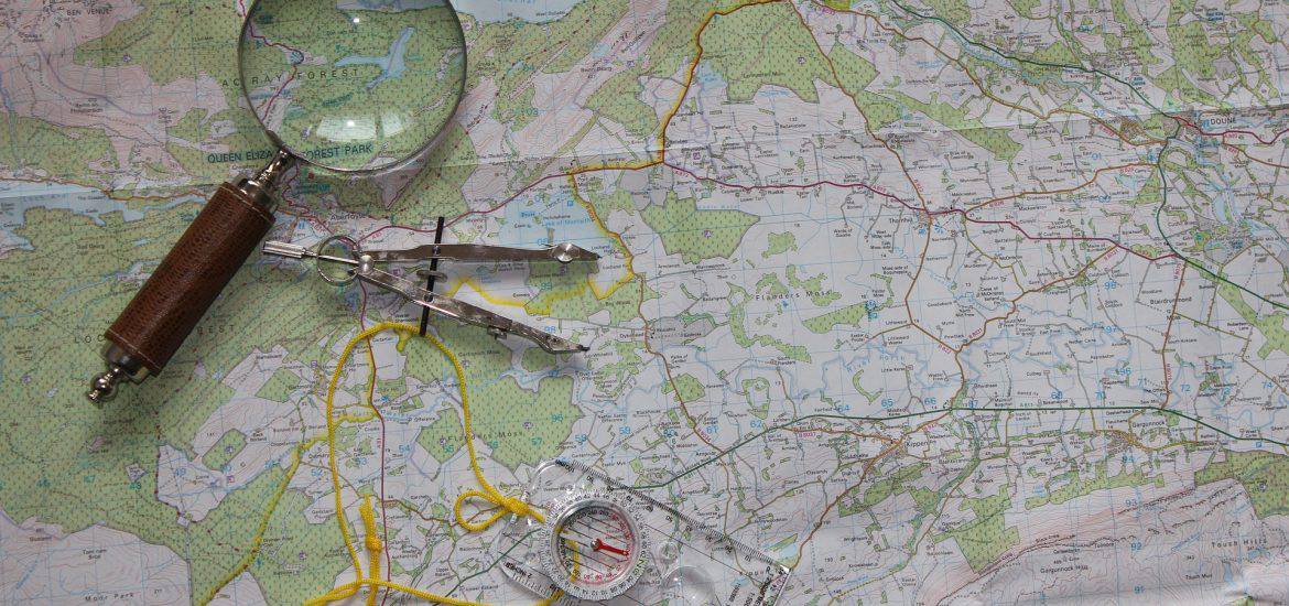 Map camping skills compass directions orienteering