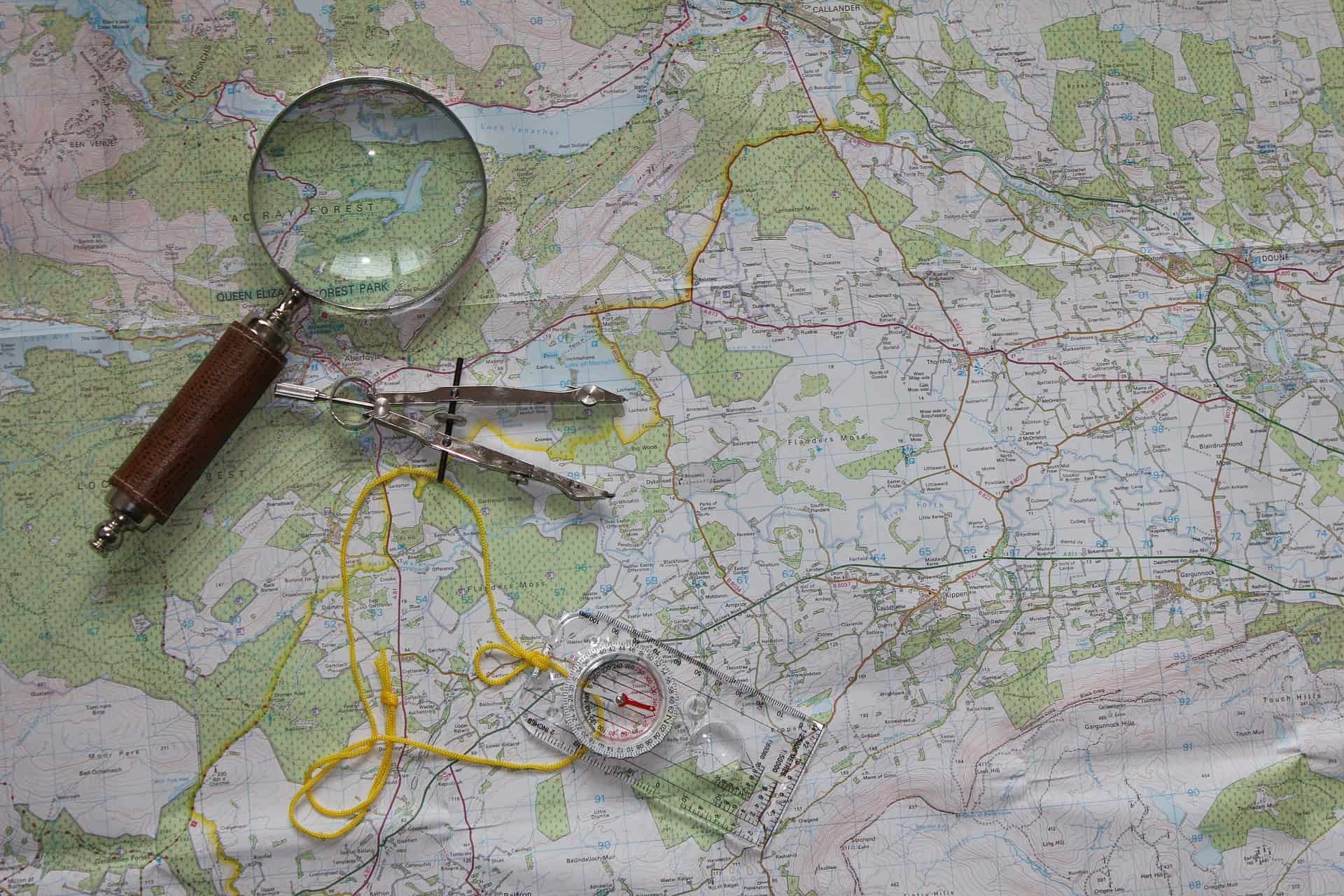 Map camping skills compass directions orienteering