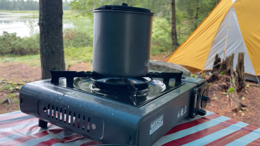 butane camp stove pot cooking camping