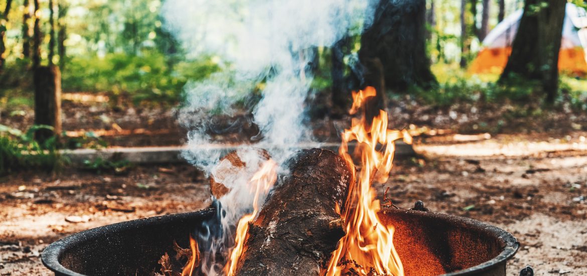 Campfire wood burning garbage