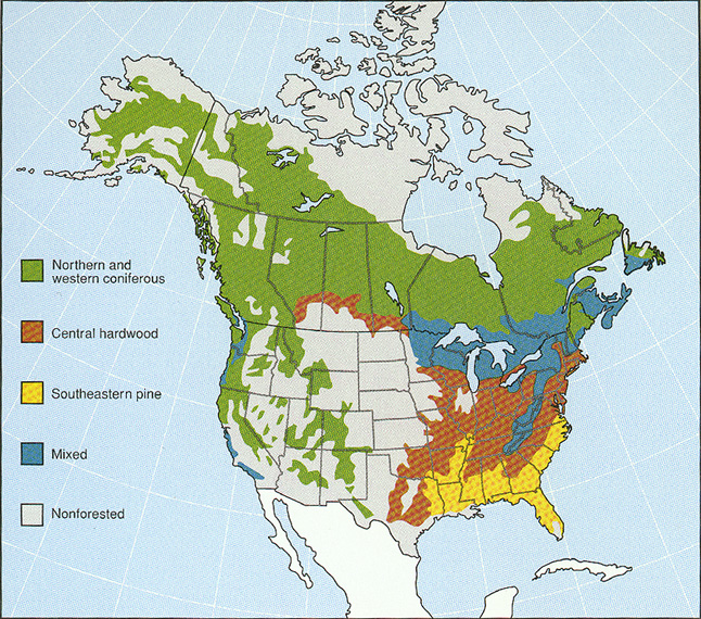 Firewood Range and Types in North America