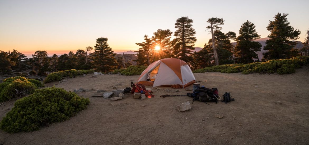 Camping tent sunlight
