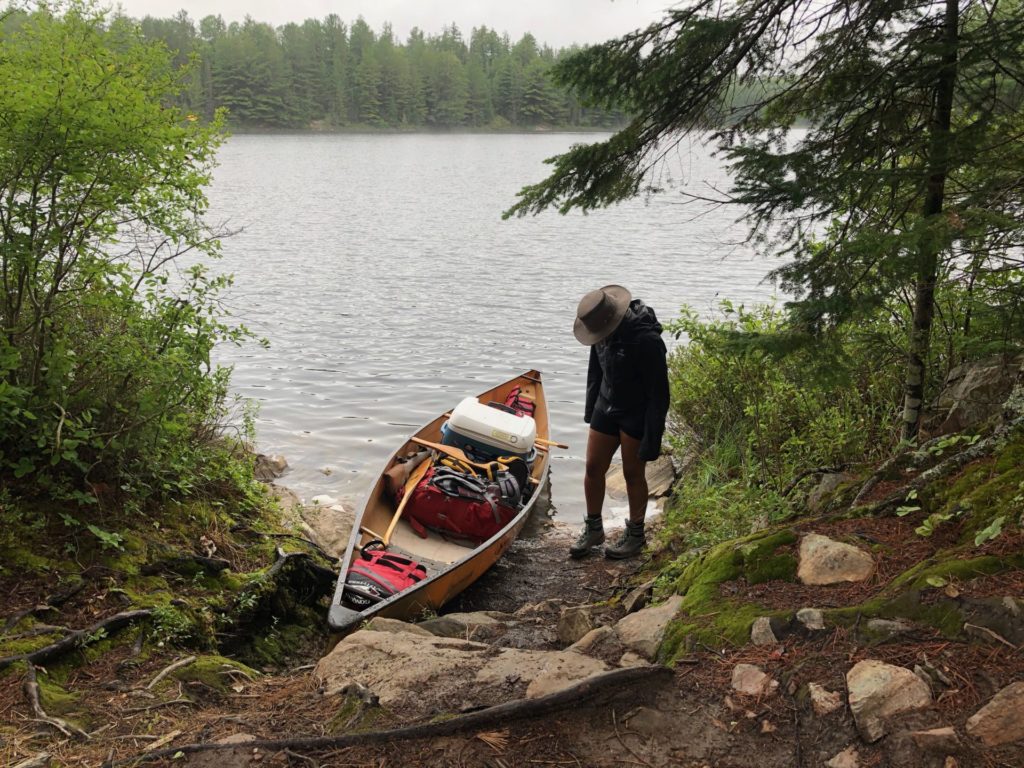 canoe portage backcountry camping equipment lake