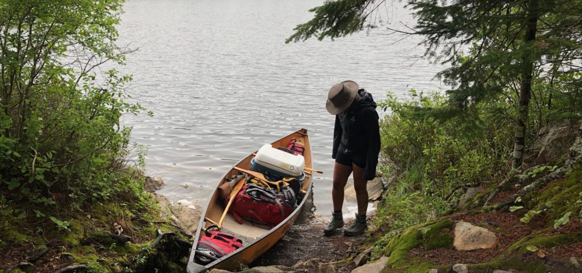 canoe portage backcountry camping equipment lake