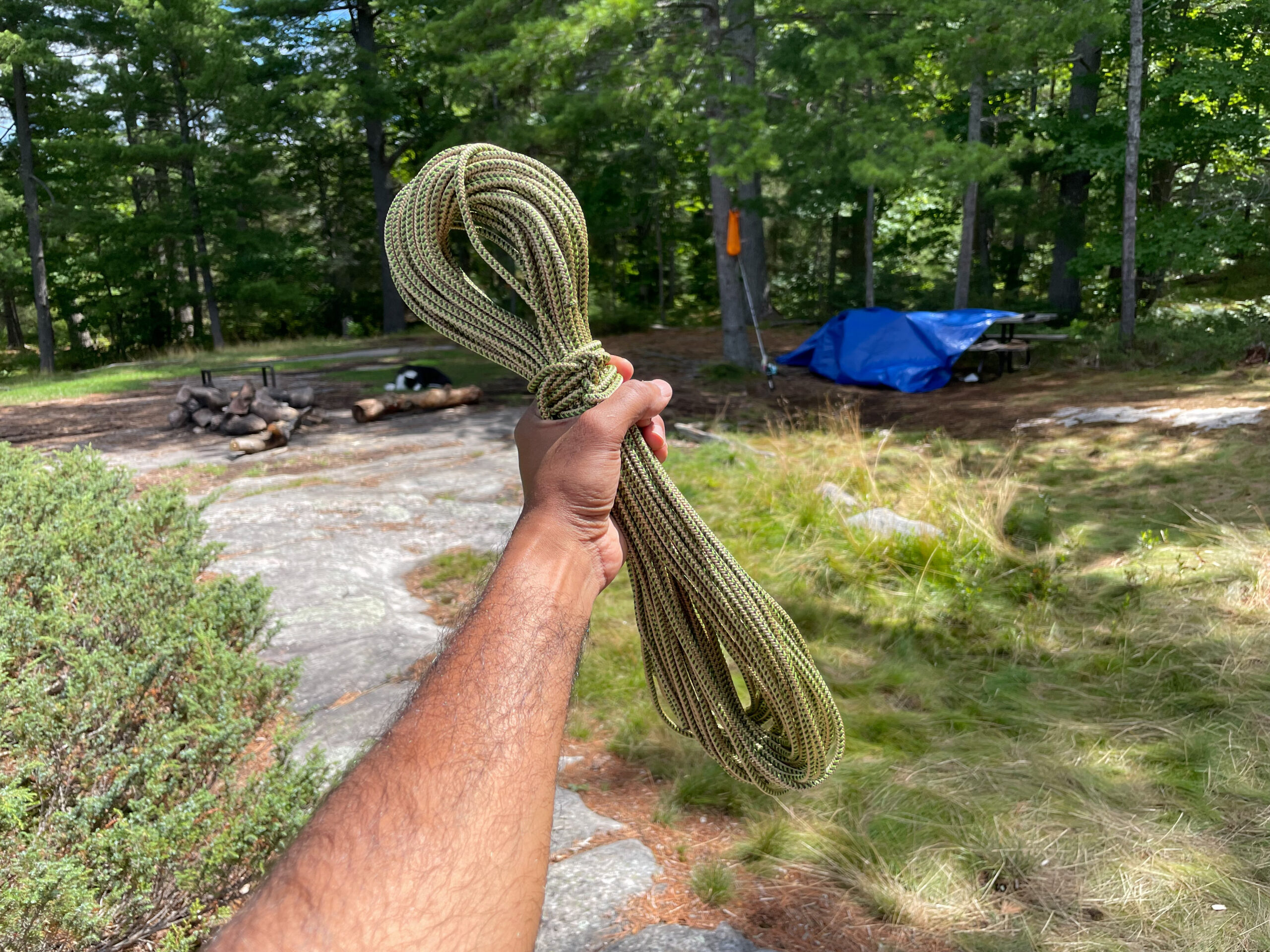 Static rope camping