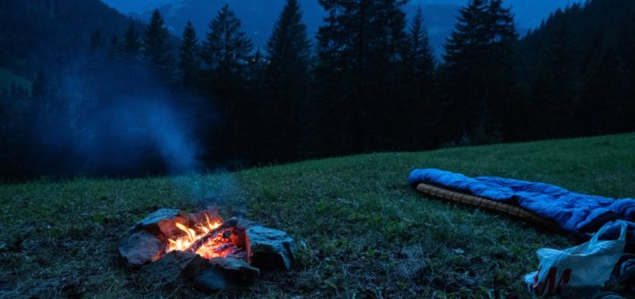 sleeping bag fire distance camping safety