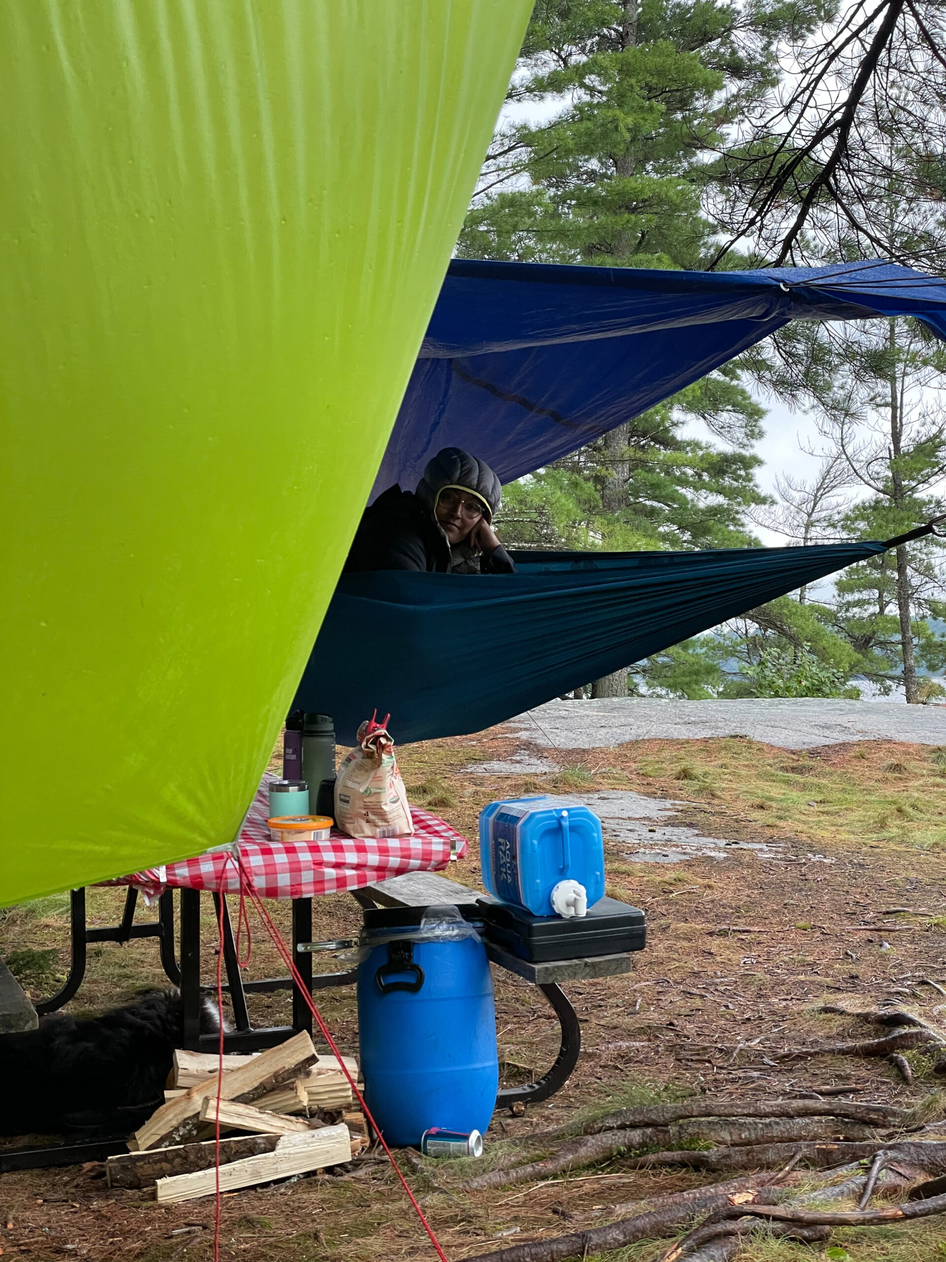 camping without a tent tarp hammock rain shelter