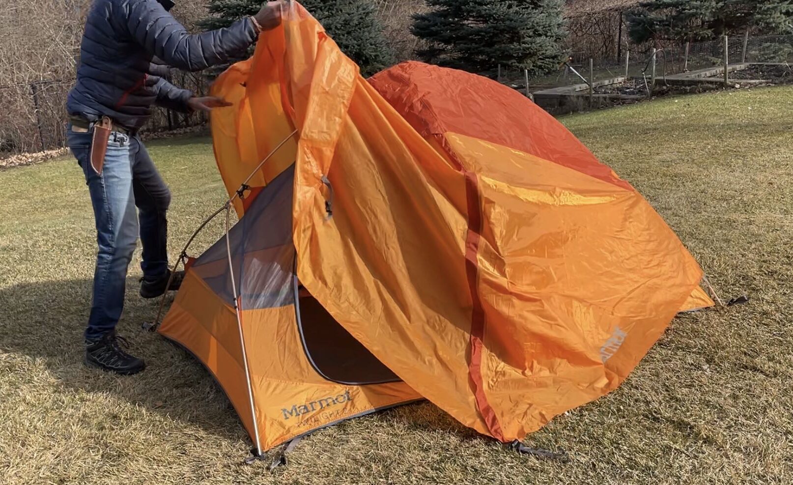 tent rain fly removal