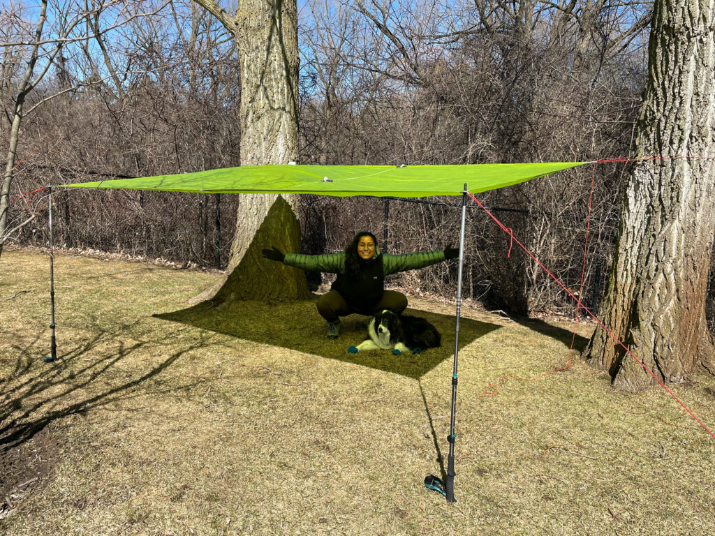 Basic fly tarp set up camping