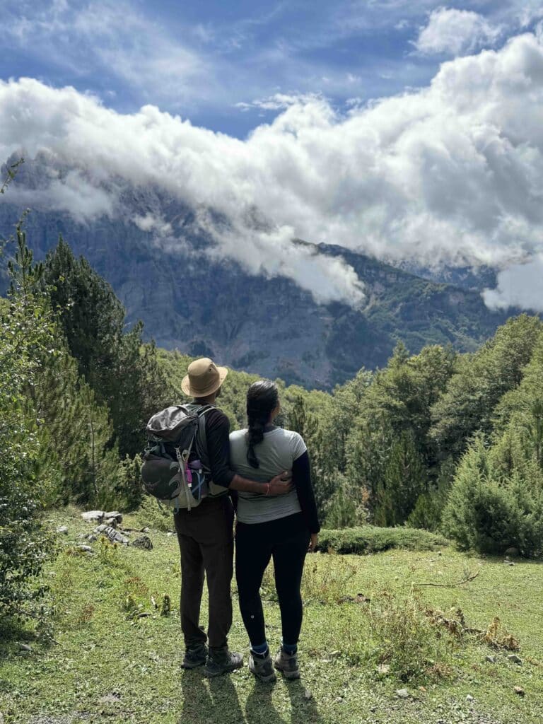 backpack hiking alpine